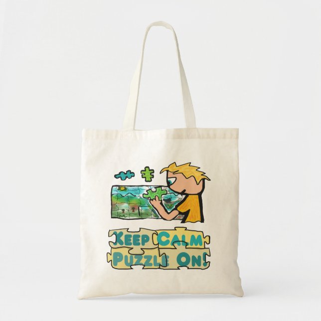 Tote Bag Puzzle Conserver le calme (Devant)
