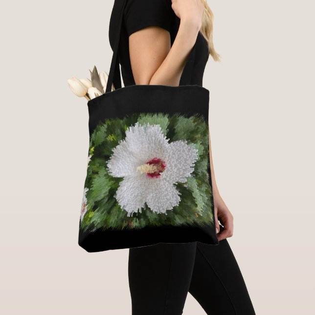 Tote Bag Puzzle de fleurs blanches (De près)