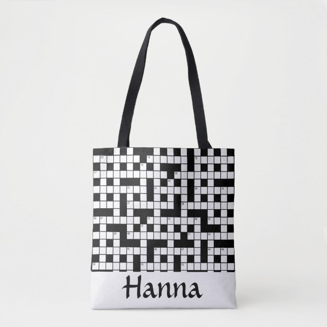 Tote Bag Puzzle de mots croisés Personnalisé (Devant)