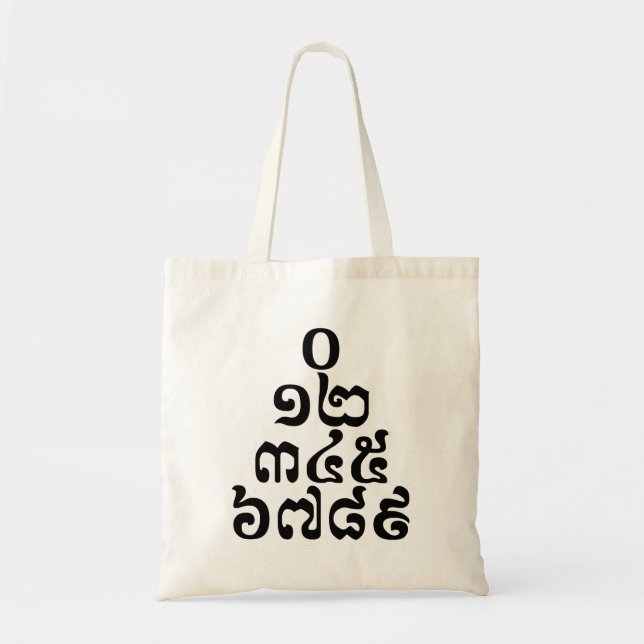 Tote Bag Pyramide des nombres cambodgiens - 0 12 345 6789 K (Devant)