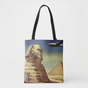 Tote Bag Pyramides vintages, le grand sphinx de Gizeh, Egyp