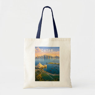 Tote Bag Qatar Illustration Voyage Art Rétro