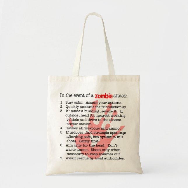 Tote Bag Quand attaque de zombis (Devant)