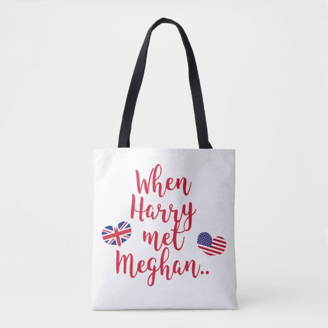 Tote Bag Quand Harry a rencontré Meghan | Fun Mariage royal (Devant)