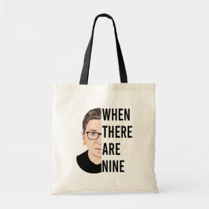 Tote Bag Quand il y en a neuf - RGB, Ruth Bader Ginsburg