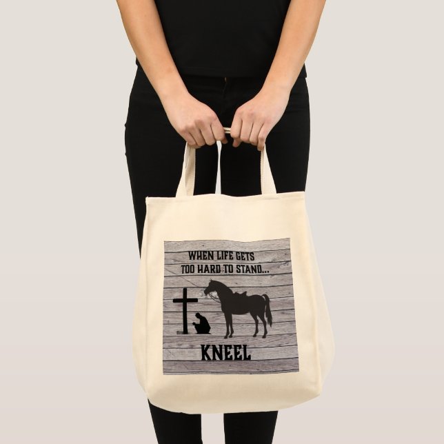 Tote Bag Quand la vie devient dure, Kneel (Devant (produit))