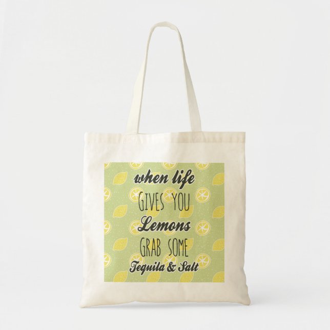 Tote Bag Quand la vie vous donne les citrons citent (Devant)