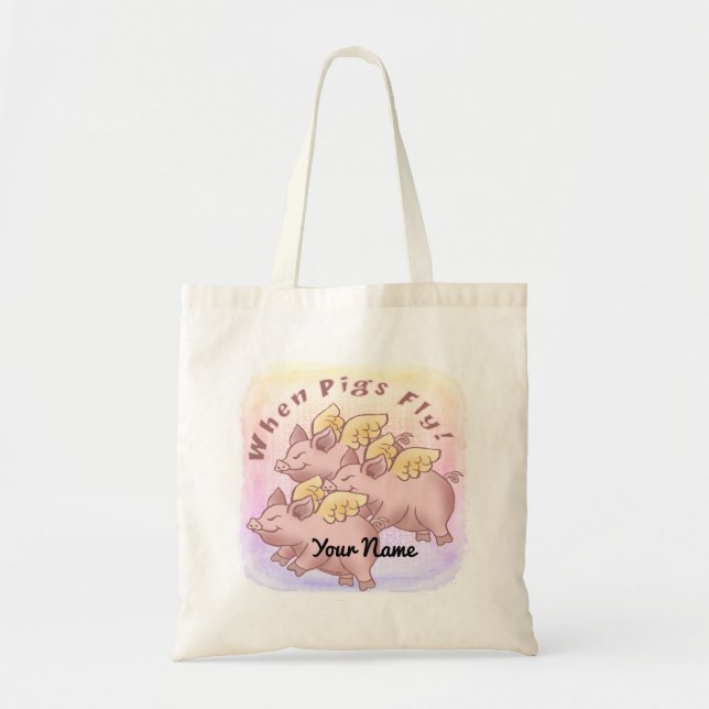 Tote Bag Quand les porcs volent (Devant)