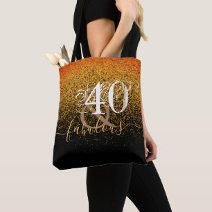 Tote Bag Quarante et fabuleux Black Gold Parties scintillan