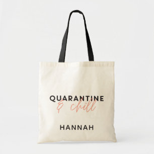 Tote Bag Quarantine et refroidissement moderne typographie