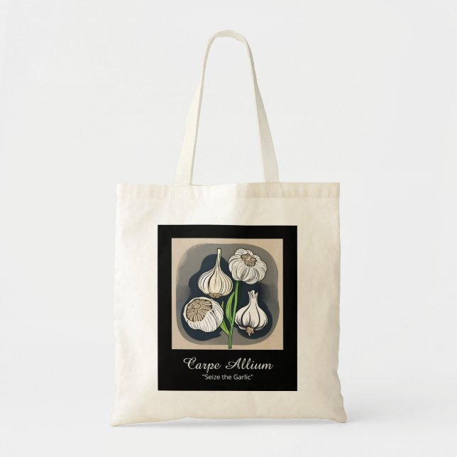 Tote Bag Quartet d'ail : Élégance monochromatique (Devant)