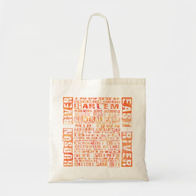 Tote Bag Quartiers de NYC Orange (Devant)