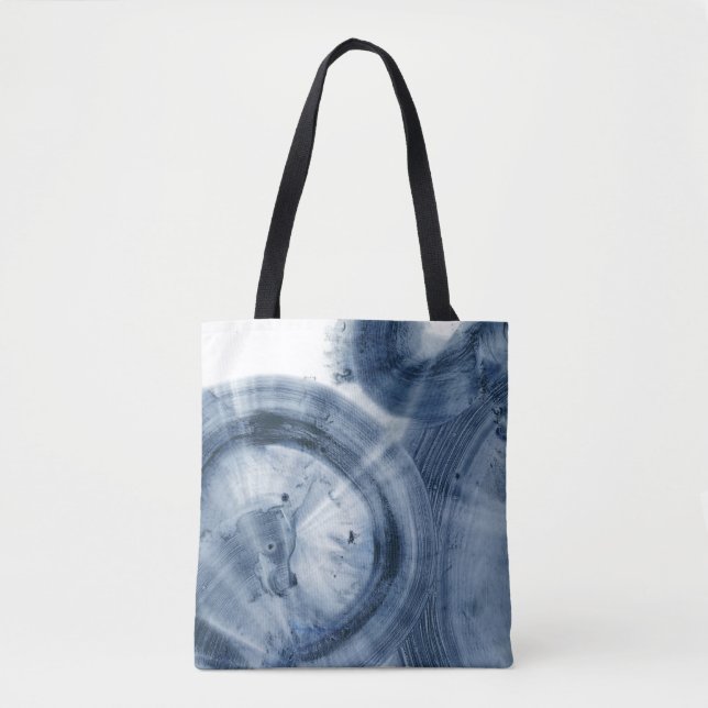 Tote Bag Quasars - Cercles bleu encre (Devant)
