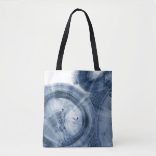 Tote Bag Quasars - cercles bleus noirs d'encre