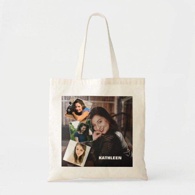 Tote Bag Quatre photos personnalisées (Devant)