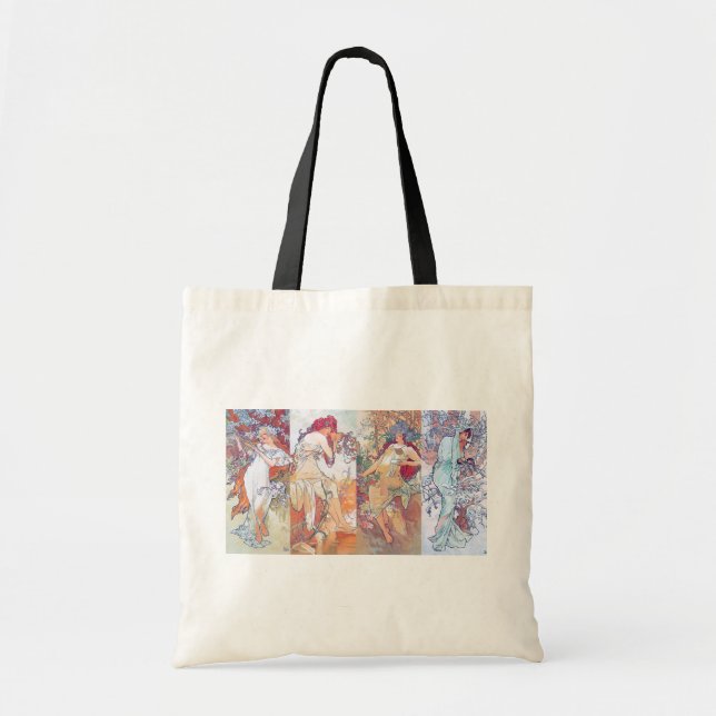 Tote Bag Quatre Saisons, Mucha (Devant)