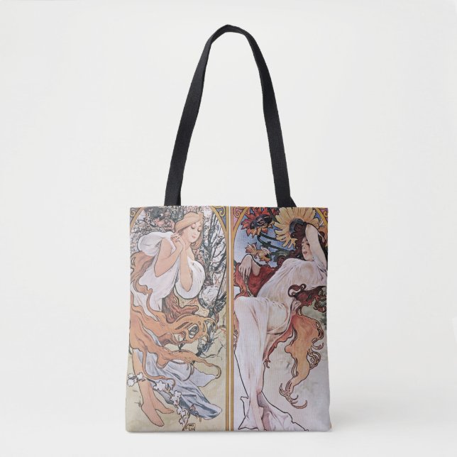 Tote Bag Quatre Saisons, Mucha (Devant)