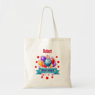 Tote Bag quatre-vingtième Ballons colorés de fête C01HZ