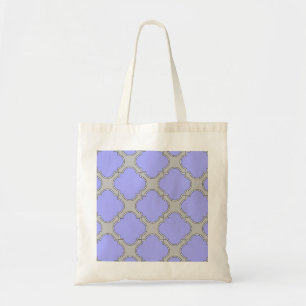 Tote Bag Quatrefoil periwinkle et gris