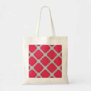 Tote Bag Quatrefoil rouge et gris