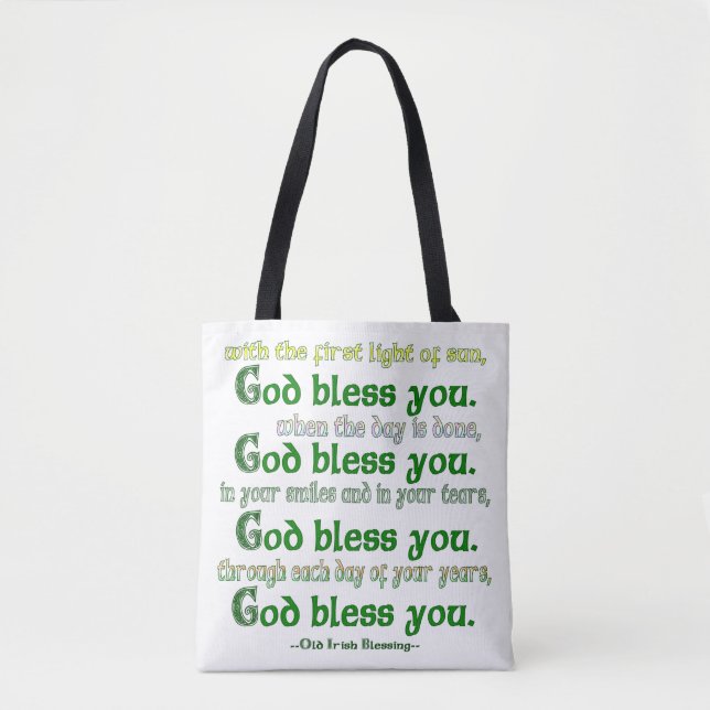 Tote Bag Que Dieu vous bénisse Irish Blessing (Devant)