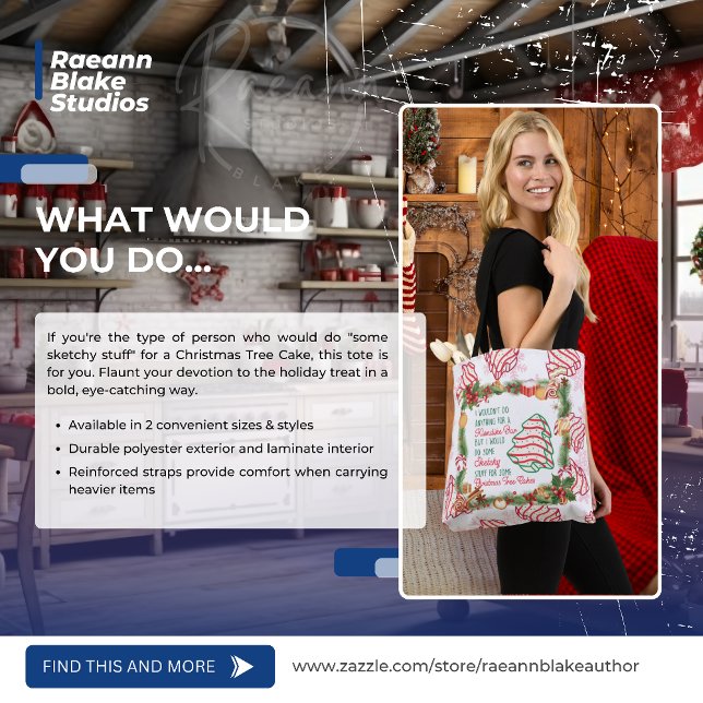 Tote Bag "Que feriez-vous pour un gâteau de Noël ?" Fourre- (Créateur téléchargé)