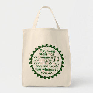 Tote Bag Que vos bénédictions dépassent le nombre des shamr