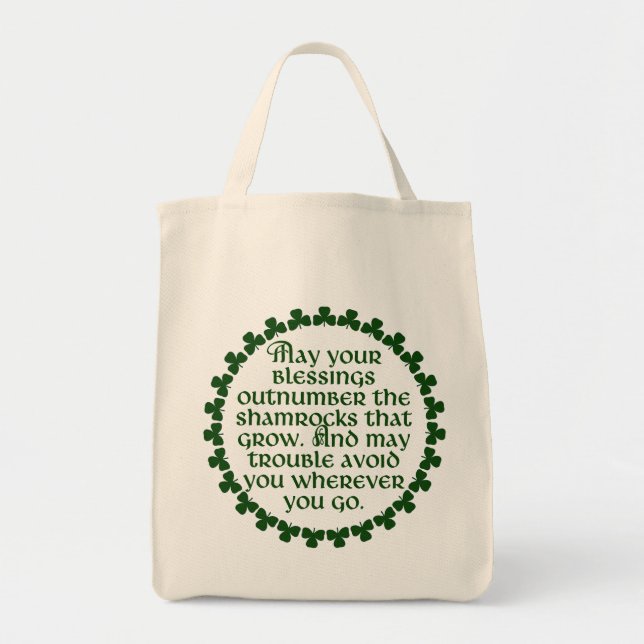 Tote Bag Que vos bénédictions dépassent le nombre des shamr (Devant)