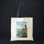 Tote Bag Québec Canada Travel Art Vintage<br><div class="desc">Modèle de déplacement vectoriel rétro du Québec. Le Québec,  niché dans l'est du Canada,  offre un mélange unique de charme européen et d'esprit nord-américain.</div>