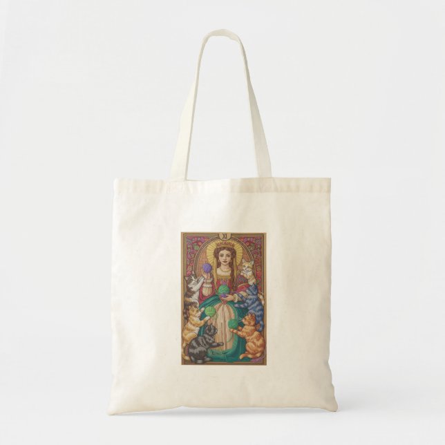 Tote Bag Queen Of Cats Canvas Bag (Devant)