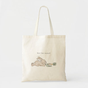 Tote Bag "quel 'cha readin'" mignonne lapin avec livre