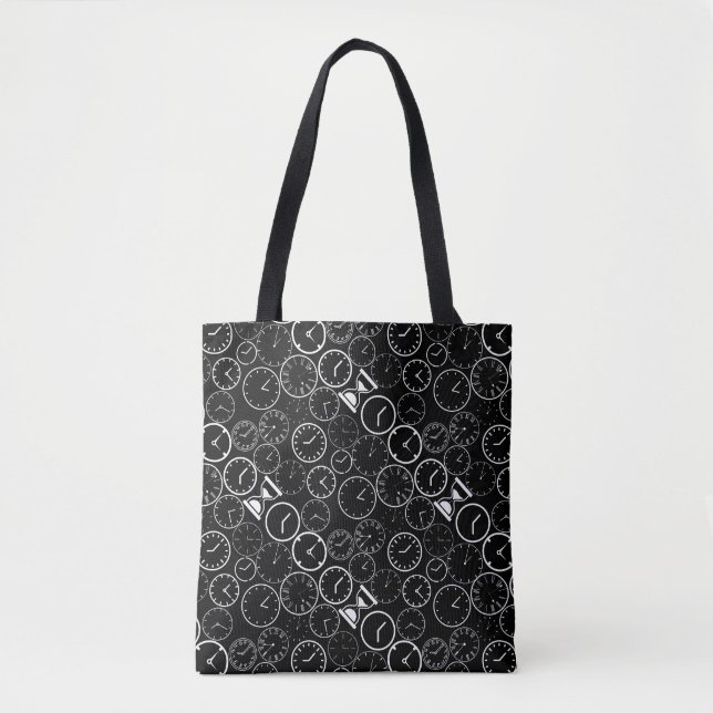 Tote Bag Quelle heure est-il.b L Black BG (Devant)