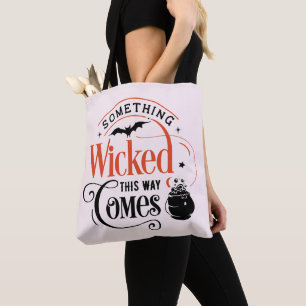 Tote Bag Quelque chose de méchant arrive en rose Halloween