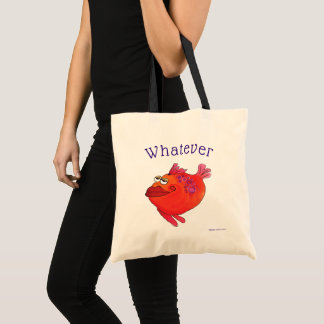 Tote Bag Quelque rose et rouge lunatiques d'art de poissons