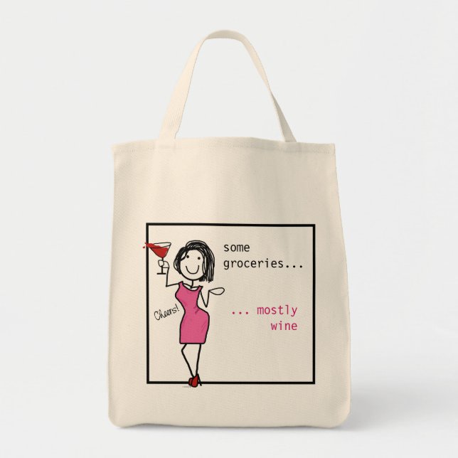 Tote Bag quelques épiceries... surtout du vin Amateurs de v (Devant)