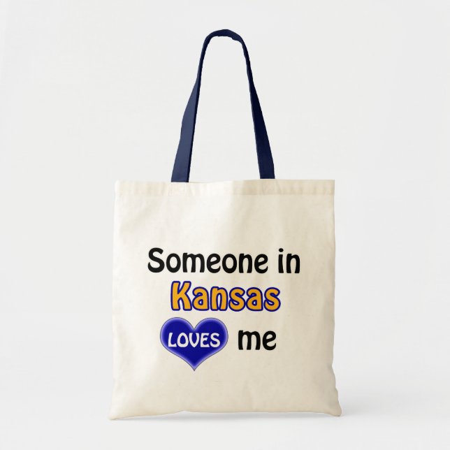 Tote Bag Quelqu'un au Kansas m'aime (Devant)