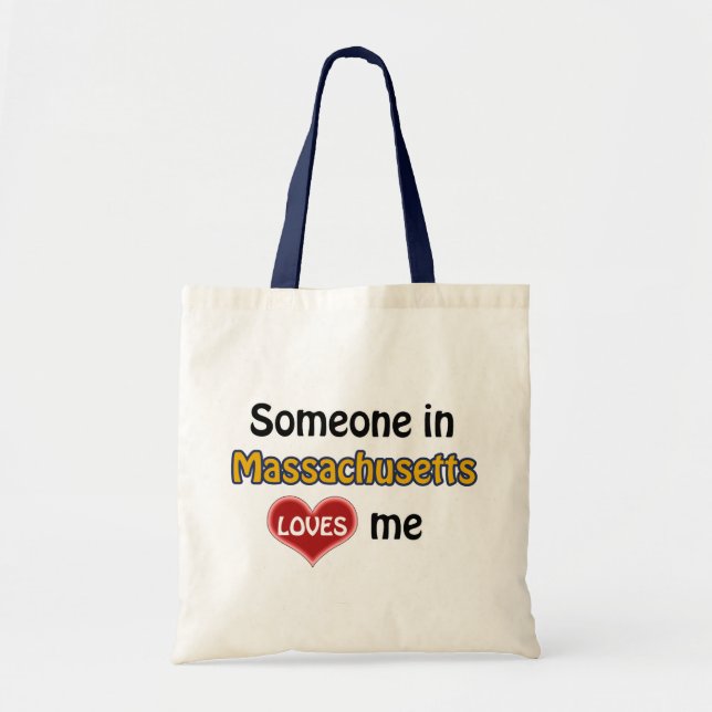Tote Bag Quelqu'un au Massachusetts m'aime (Devant)