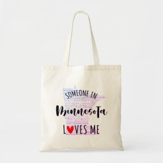 Tote Bag Quelqu'Un Au Minnesota M'Aime Votre Nom Personnali