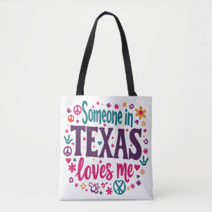 Tote Bag Quelqu'un au Texas M'aime - Rétro Texas Hippie Art