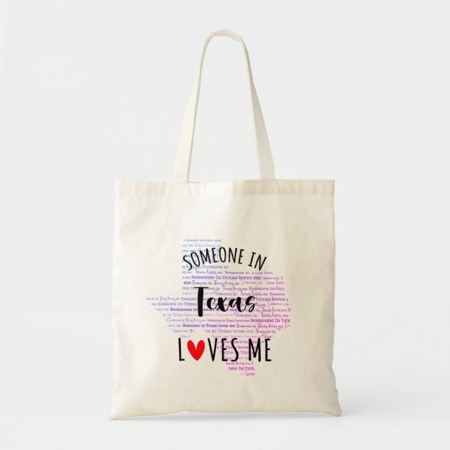 Tote Bag Quelqu'Un Au Texas M'Aime Votre Nom Personnalisé F (Devant)