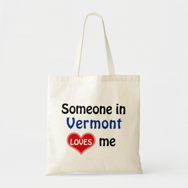 Tote Bag Quelqu'un au Vermont m'aime (Devant)