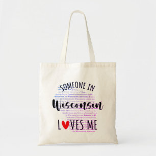 Tote Bag Quelqu'Un Dans Le Wisconsin M'Aime Votre Tot De No