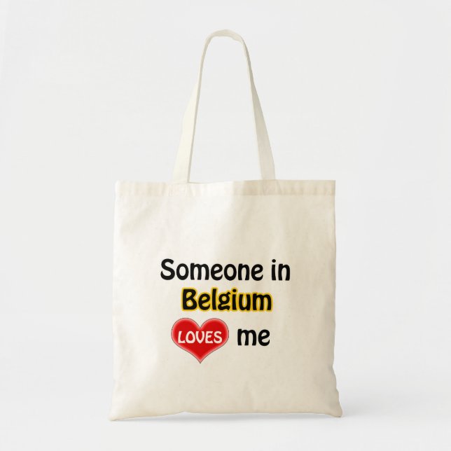Tote Bag Quelqu'un en Belgique m'aime (Devant)