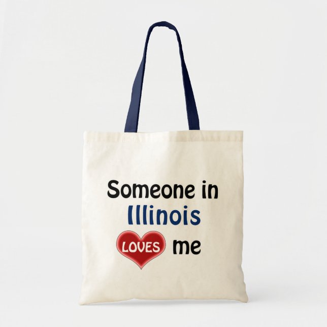 Tote Bag Quelqu'un en Illinois m'aime (Devant)
