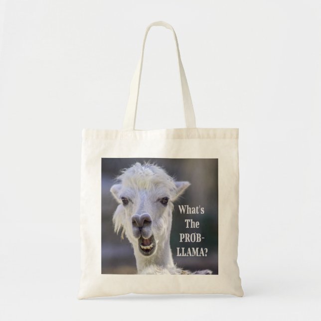 Tote Bag Qu'est-ce que le Prob-Llama ? Jote Drôle LLAMA (Devant)