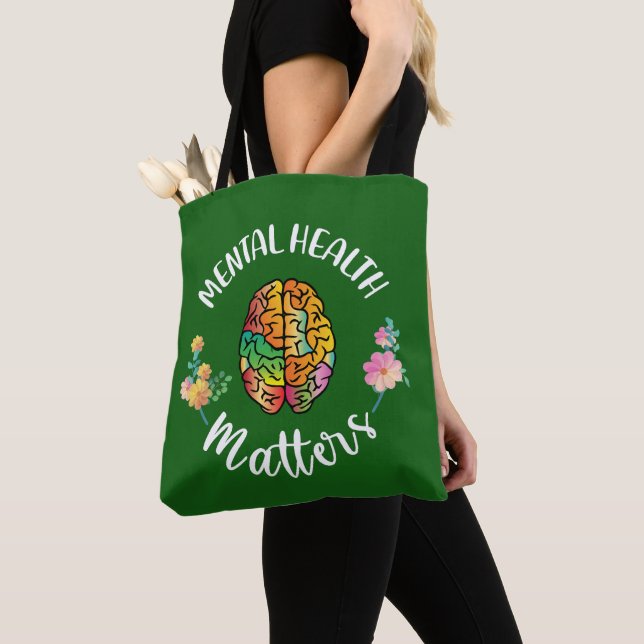 Tote Bag Questions de santé mentale | Sensibilisation à la  (De près)