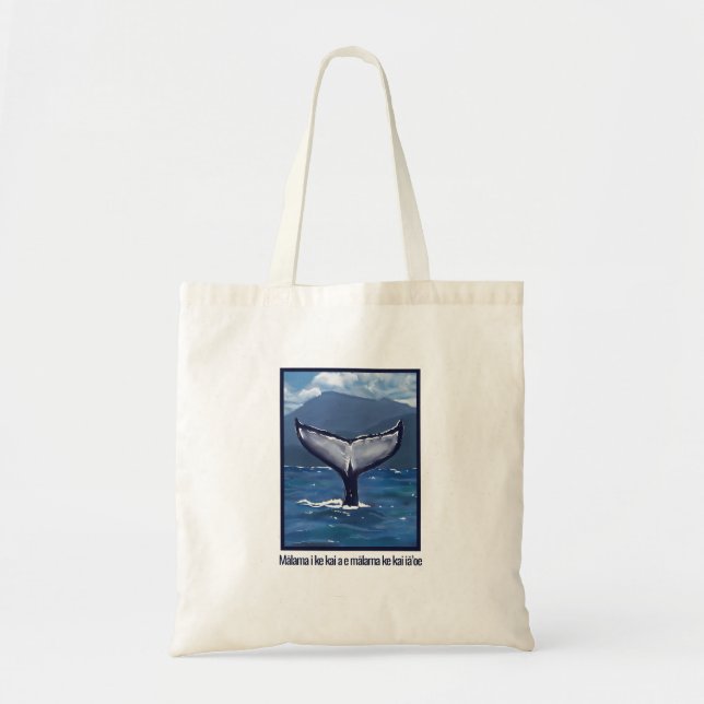 Tote Bag Queue de baleine à bosse Citation Hawaïenne (Devant)