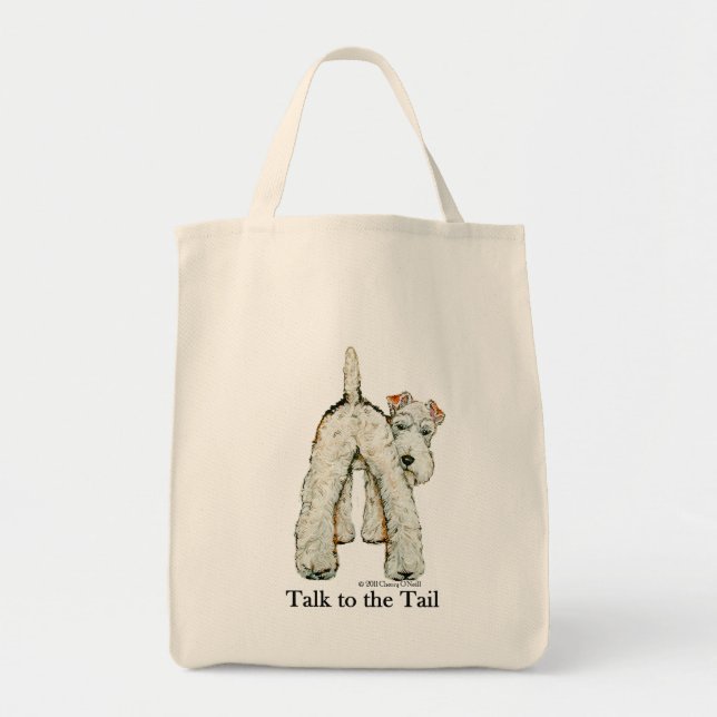 Tote Bag Queue de Fox Terrier de fil (Devant)