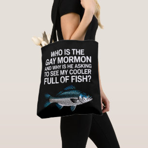 Tote Bag Qui est le poisson drôle gay Mormon LGBTQ Pride