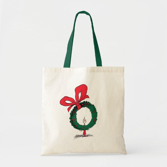 Tote Bag Qui regarde à travers la couronne de Noël (Devant)